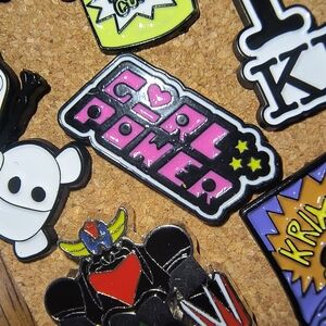 Pink & Black "Girl Power" Enamel Pin Powerpuff Girls